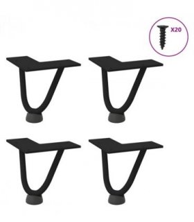 vidaXL Hairpin Legs for Coffee Table 4 pcs Black 10 cm Solid Steel — Model: 2 rods