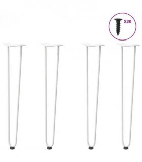 vidaXL hairpin legs for console tables for Console Table 4 pcs White 72 cm Solid Steel — Model: 2 rods