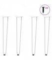 vidaXL hairpin legs for console tables for Console Table 4 pcs White 72 cm Solid Steel — Model: 2 rods