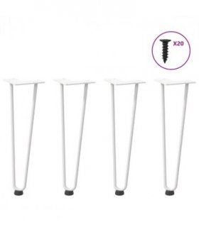 vidaXL Hairpin Legs for Coffee Table 4 pcs White 42 cm Solid Steel — Model: 2 rods