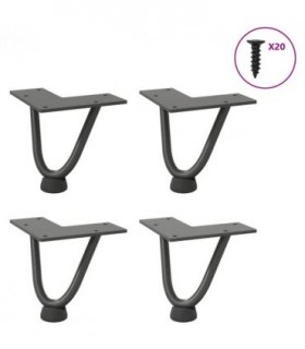 vidaXL Hairpin Legs for Coffee Table 4 pcs Anthracite 10 cm Solid Steel — Model: 2 rods