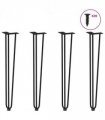 vidaXL hairpin legs for console tables for Console Table 4 pcs Black 72 cm Solid Steel — Model: 3 rods
