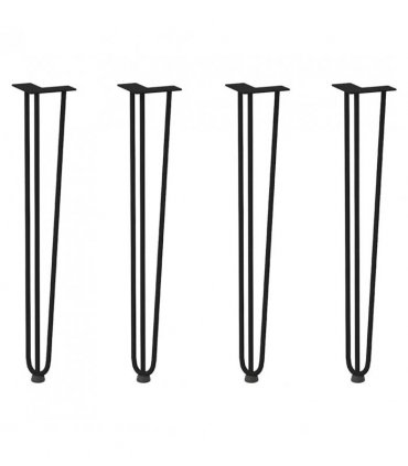 vidaXL hairpin legs for console tables for Console Table 4 pcs Black 72 cm Solid Steel — Model: 3 rods