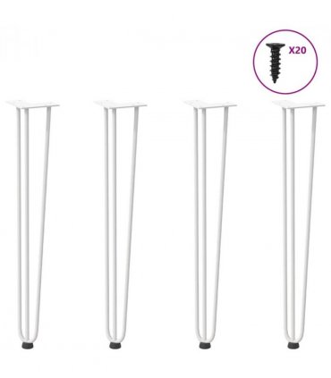 vidaXL hairpin legs for console tables for Console Table 4 pcs White 72 cm Solid Steel — Model: 3 rods