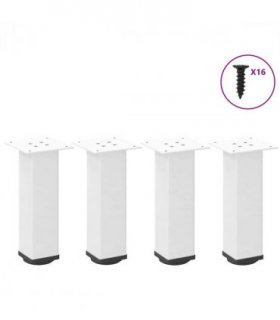 vidaXL Coffee Table Legs 4 pcs White 42-44 cm Steel — Size: 42-44 cm (80 mm)