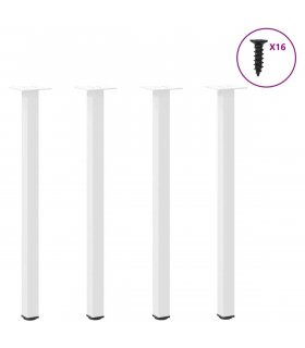 vidaXL Console Table Legs 4 pcs White 72-74 cm Steel — Size: 72-74 cm (40 mm)