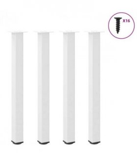 vidaXL Bar Table Legs 4 pcs White 90-92 cm Steel — Size: 90-92 cm (80 mm)