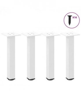 vidaXL Coffee Table Legs 4 pcs White 42-44 cm Steel — Size: 42-44 cm (40 mm)