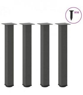 vidaXL Console Table Legs 4 pcs Anthracite 72-74 cm Steel — Size: 72-74 cm (80 mm)