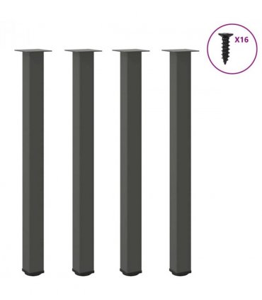 vidaXL Bar Table Legs 4 pcs Anthracite 110-112 cm Steel — Size: 110-112 cm (80 mm)