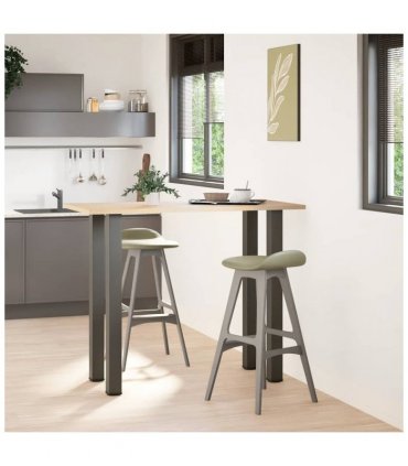 vidaXL Bar Table Legs 4 pcs Anthracite 110-112 cm Steel — Size: 110-112 cm (80 mm)