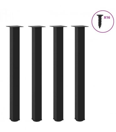 vidaXL Bar Table Legs 4 pcs Black 100-102 cm Steel — Size: 100-102 cm (80 mm)