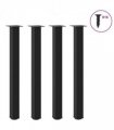 vidaXL Bar Table Legs 4 pcs Black 100-102 cm Steel — Size: 100-102 cm (80 mm)