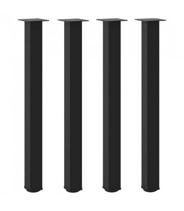 vidaXL Bar Table Legs 4 pcs Black 90-92 cm Steel — Size: 90-92 cm (80 mm)