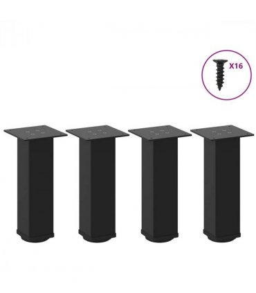 vidaXL Coffee Table Legs 4 pcs Black 30-32 cm Steel — Size: 30-32 cm (80 mm)
