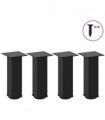 vidaXL Coffee Table Legs 4 pcs Black 30-32 cm Steel — Size: 30-32 cm (80 mm)