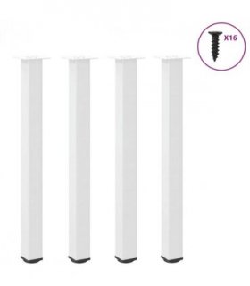 vidaXL Bar Table Legs 4 pcs White 100-102 cm Steel — Size: 100-102 cm (80 mm)