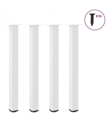 vidaXL Bar Table Legs 4 pcs White 100-102 cm Steel — Size: 100-102 cm (80 mm)