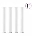 vidaXL Bar Table Legs 4 pcs White 100-102 cm Steel — Size: 100-102 cm (80 mm)