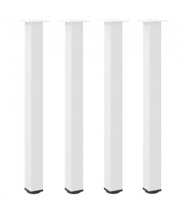 vidaXL Bar Table Legs 4 pcs White 100-102 cm Steel — Size: 100-102 cm (80 mm)