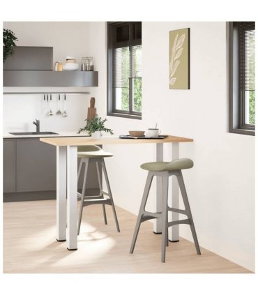 vidaXL Bar Table Legs 4 pcs White 100-102 cm Steel — Size: 100-102 cm (80 mm)