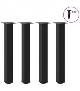 vidaXL Console Table Legs 4 pcs Black 72-74 cm Steel — Size: 72-74 cm (80 mm)