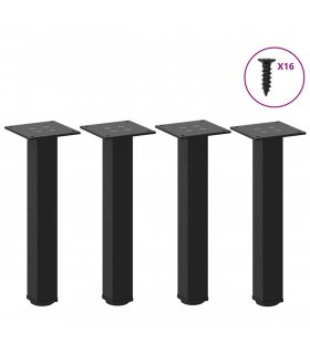 vidaXL Coffee Table Legs 4 pcs Black 42-44 cm Steel — Size: 42-44 cm (40 mm)