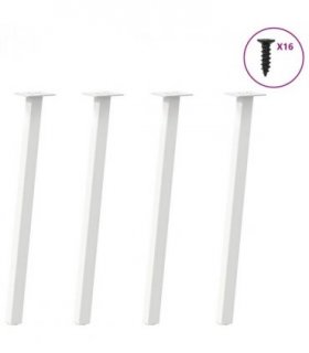 vidaXL Console Table Legs 4 pcs White 72 cm Steel — Size: 72 cm (40 mm)