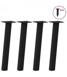 vidaXL Coffee Table Legs 4 pcs Black 42 cm Steel — Size: 42 cm (40 mm)