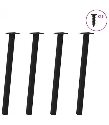 vidaXL Console Table Legs 4 pcs Black 72 cm Steel — Size: 72 cm (40 mm)