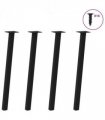 vidaXL Console Table Legs 4 pcs Black 72 cm Steel — Size: 72 cm (40 mm)