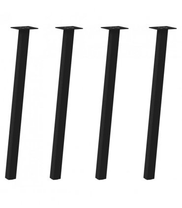 vidaXL Console Table Legs 4 pcs Black 72 cm Steel — Size: 72 cm (40 mm)