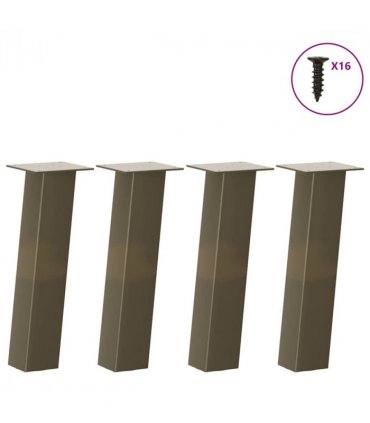 vidaXL Coffee Table Legs 4 pcs Natural Steel 30 cm Steel — Size: 30 cm (80 mm)
