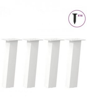 vidaXL Coffee Table Legs 4 pcs White 30 cm Steel — Size: 30 cm (80 mm)