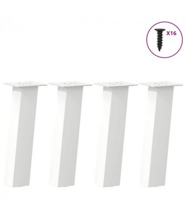 vidaXL Coffee Table Legs 4 pcs White 30 cm Steel — Size: 30 cm (80 mm)