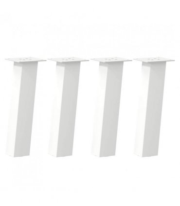 vidaXL Coffee Table Legs 4 pcs White 30 cm Steel — Size: 30 cm (80 mm)