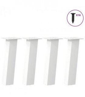 vidaXL Coffee Table Legs 4 pcs White 42 cm Steel — Size: 42 cm (80 mm)