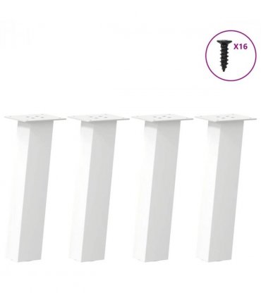 vidaXL Coffee Table Legs 4 pcs White 42 cm Steel — Size: 42 cm (80 mm)