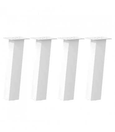 vidaXL Coffee Table Legs 4 pcs White 42 cm Steel — Size: 42 cm (80 mm)