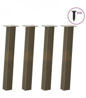 vidaXL Console Table Legs 4 pcs Natural Steel 72 cm Steel — Size: 72 cm (80 mm)