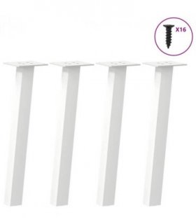 vidaXL Coffee Table Legs 4 pcs White 42 cm Steel — Size: 42 cm (40 mm)