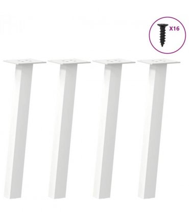 vidaXL Coffee Table Legs 4 pcs White 42 cm Steel — Size: 42 cm (40 mm)