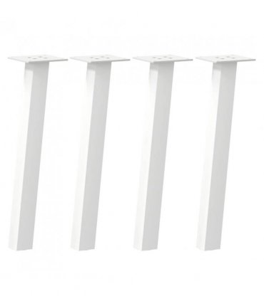 vidaXL Coffee Table Legs 4 pcs White 42 cm Steel — Size: 42 cm (40 mm)