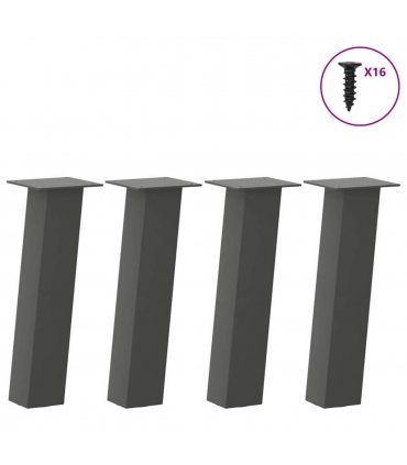 vidaXL Coffee Table Legs 4 pcs Anthracite 42 cm Steel — Size: 42 cm (80 mm)