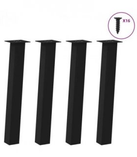 vidaXL Console Table Legs 4 pcs Black 72 cm Steel — Size: 72 cm (80 mm)