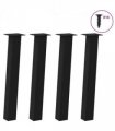 vidaXL Console Table Legs 4 pcs Black 72 cm Steel — Size: 72 cm (80 mm)