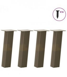 vidaXL Coffee Table Legs 4 pcs Natural Steel 42 cm Steel — Size: 42 cm (80 mm)