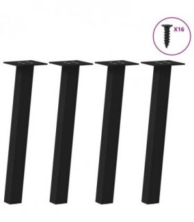 vidaXL Coffee Table Legs 4 pcs Black 30 cm Steel — Size: 30 cm (40 mm)