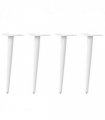 vidaXL Coffee Table Legs Conical Shape 4 pcs White 42-43 cm Steel