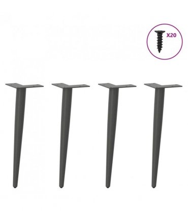 vidaXL Coffee Table Legs Conical Shape 4 pcs Anthracite 42-43 cm Steel